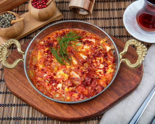 Traditional,Turkish,Food,Menemen,,Made,By,Eggs,,Sausage,(sucuk),And